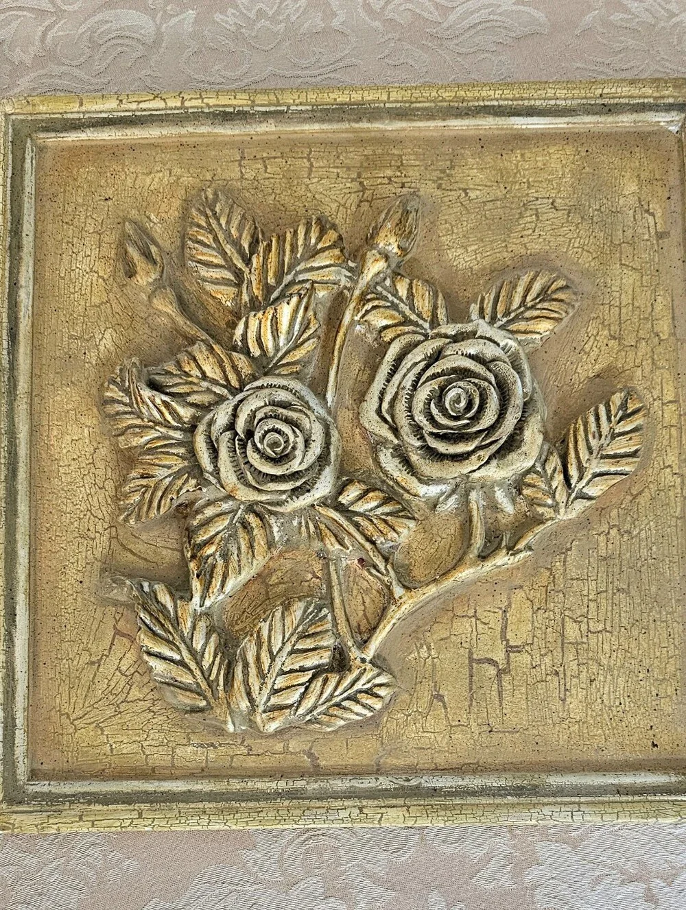 Vintage Rose Relief 3D Wall Art Decor